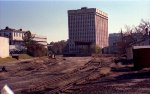 A view of the old tracks and unloading depot, now long gone